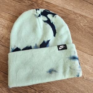 Nike Mint and Navy Tie-Dye Beanie